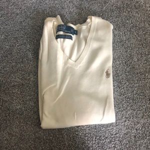 Mens Cream Polo Sweater Vest